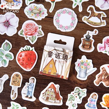 

46 pcs/box Fairy tale town Decorative Stickers Adhesive Stickers DIY Decoration Diary Stationery Stickers