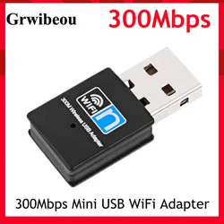 Grwibeou – Mini adaptateur Wifi USB 300Mbps, 802.11 N/G/B, avec Dongle, prise USB Lan 