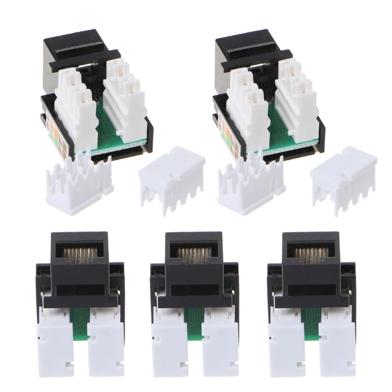 

5Pcs CAT5E UTP Network Module RJ45 Connector Information Socket Keystone Jack R9JB