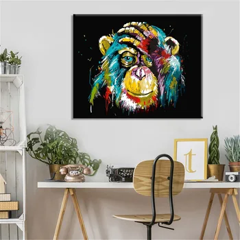 

Decorative Painting Color Monkey And Gorilla High Definition Oil Painting Art Micro Spray Hanging Paintings Frameless Paintings