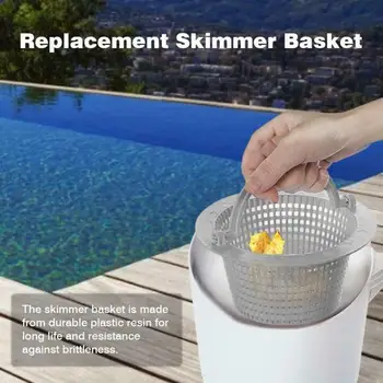 

Swimming Pool Universal Replacement Skimmer Basket With Handle Outdoor Hot Tubs Cleaning Tools Garbage Storage Basket Trash Can
