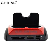 CHIPAL высокоскоростной корпус для жесткого диска HDD док-станция USB 2,0 2," 3,5" SATA IDE Внешний корпус SD TF кард-ридер
