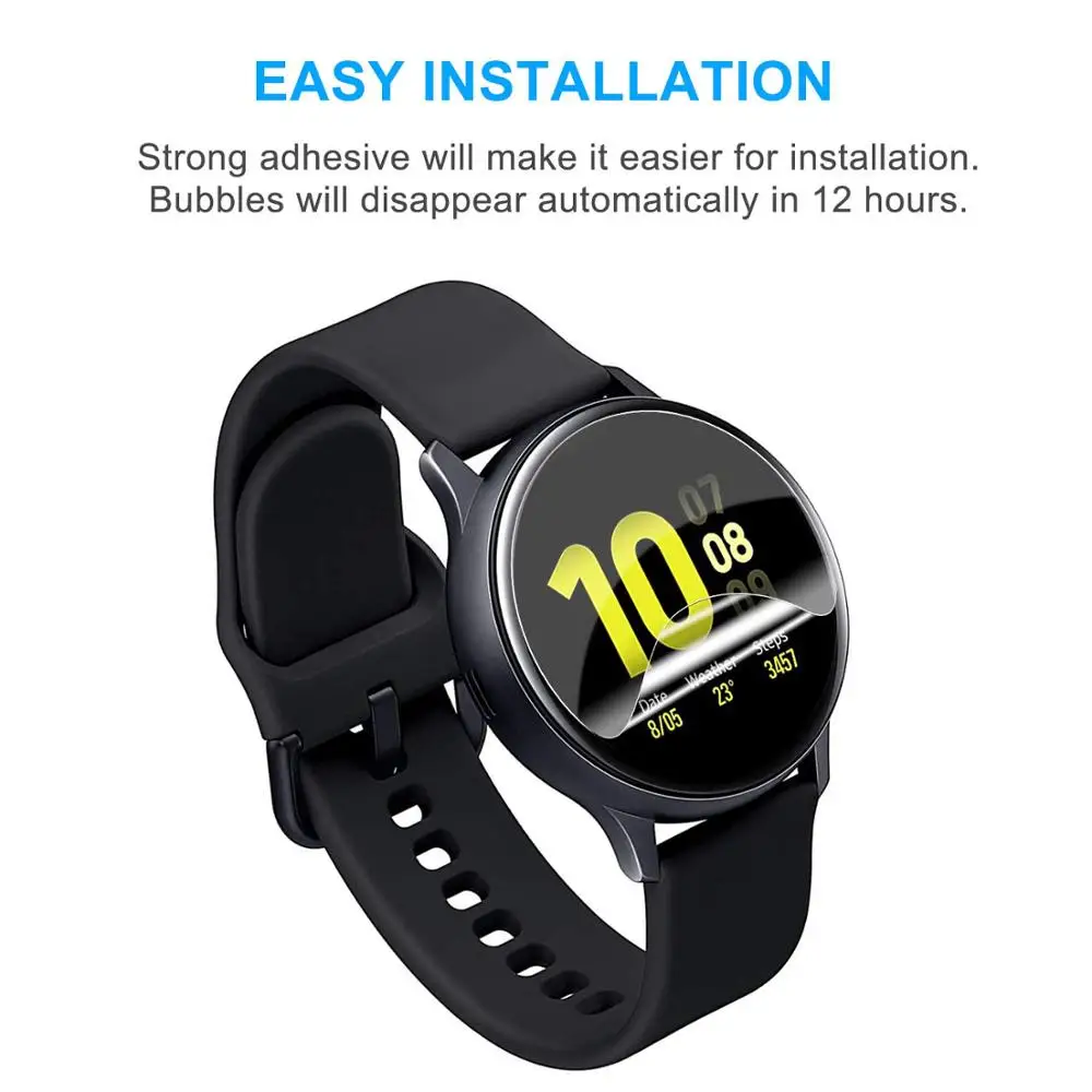 3 шт., 5 шт., защитная пленка для экрана HD для samsung Galaxy Watch Active 1, 2, 40 мм, 44 мм, прозрачная пленка для часов, ультратонкая, полная крышка - Цвет ремешка: Active2  44mm R820