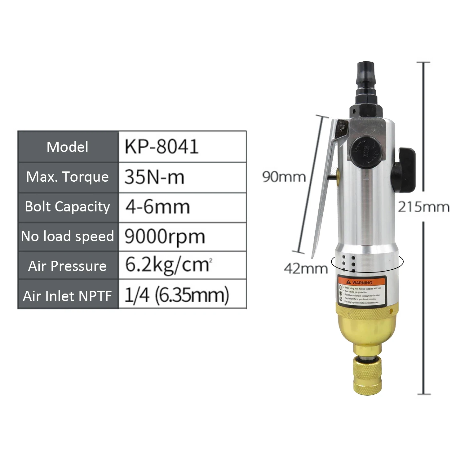1/4" Pneumatic Air Screwdriver Straight Hand Industrial 9000rpm Reversible Screw Driver Air Screw Driver Pneumatic Tools