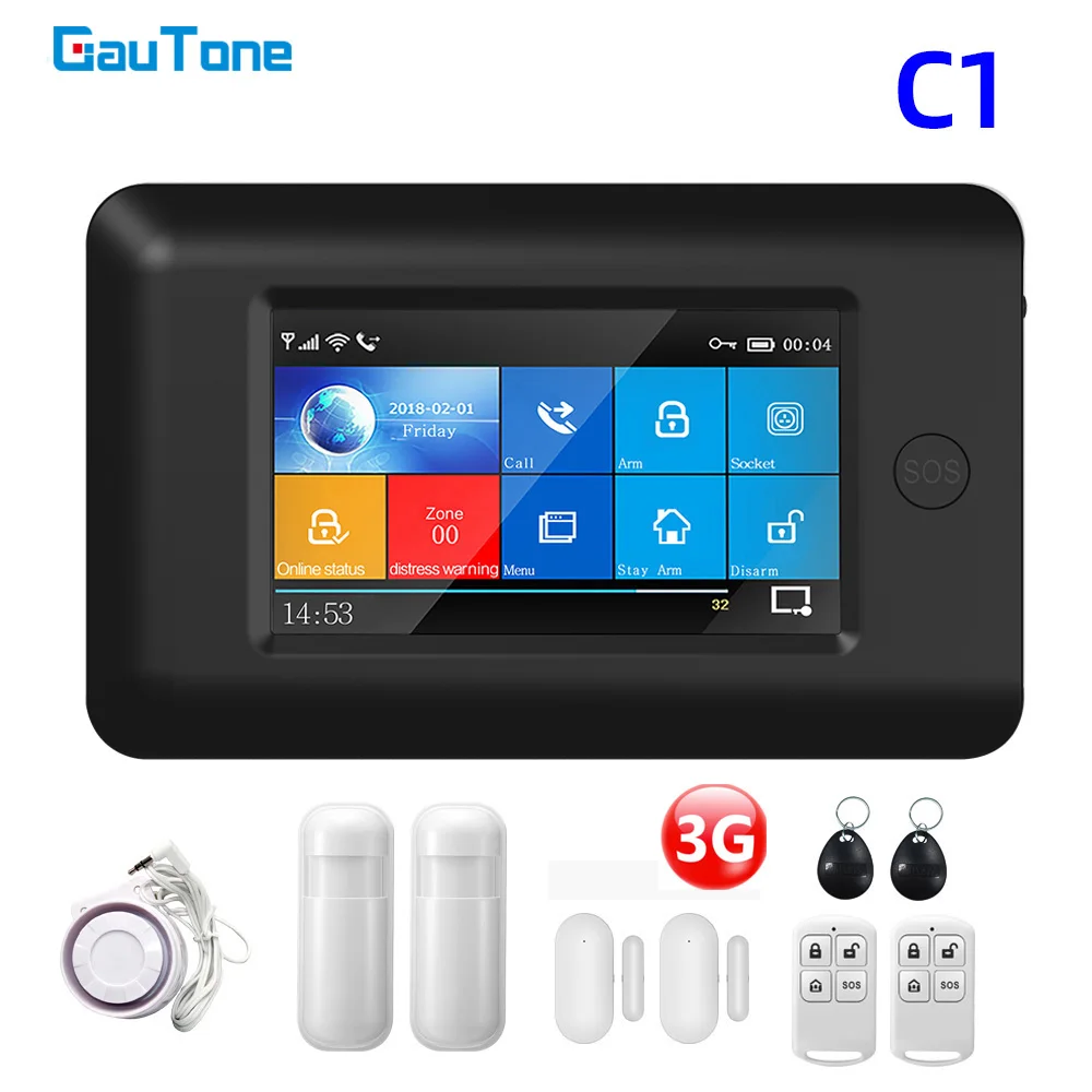 GauTone Wireless Home WiFi 3G Alarm System Burglar Security APP Control