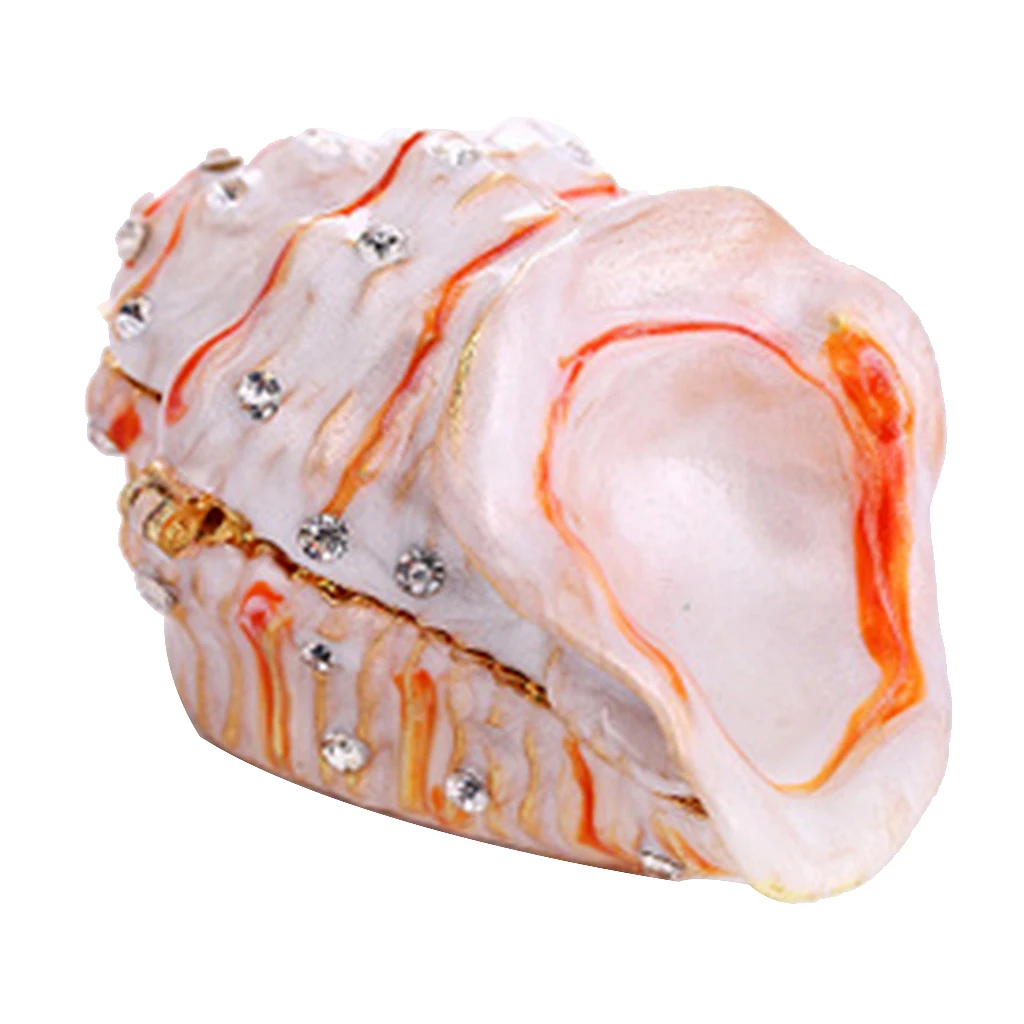 

Nautical Seashell Storage Small Box Wedding Ring Holder Room Display Case