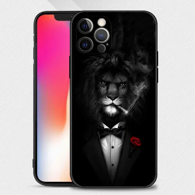 Case For Apple iPhone 13 12 11 Pro Max Mini XS Max XR X 7 8 Plus 6 6S SE 2020 Cover Shell Wolf Dog Cat Bird Lion Tiger Animal B05