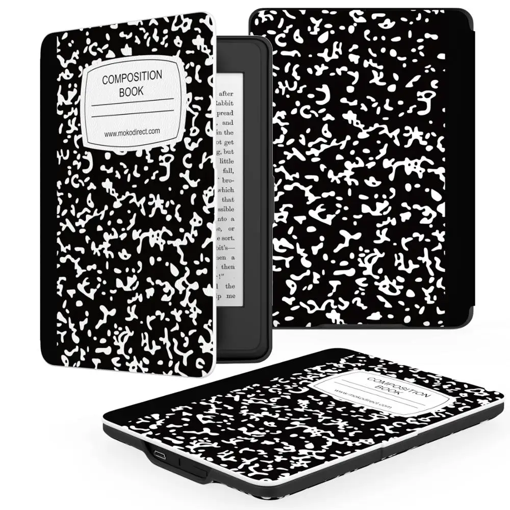 Notebook Black Чехол Moko для Kindle Paperwhite, Премиум чехол из искусственной кожи с функцией автоматического пробуждения/сна для всех поколения Paperwhite до - Color: Notebook Black