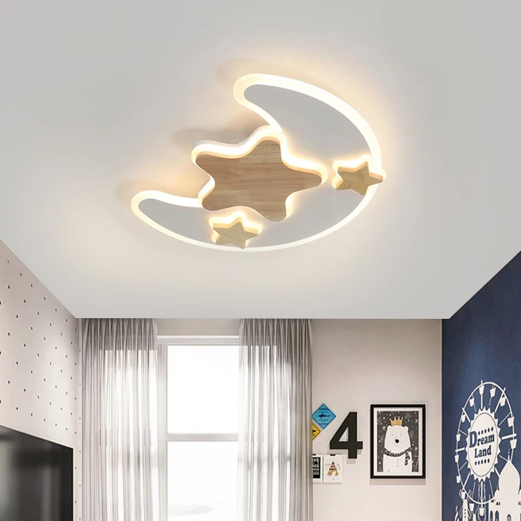 

One A Surname Children Lamp Bedroom Lamp Concise Modern Led Attract Top Light Cozy Romantic Stars Moon Room Lamps And Lanterns