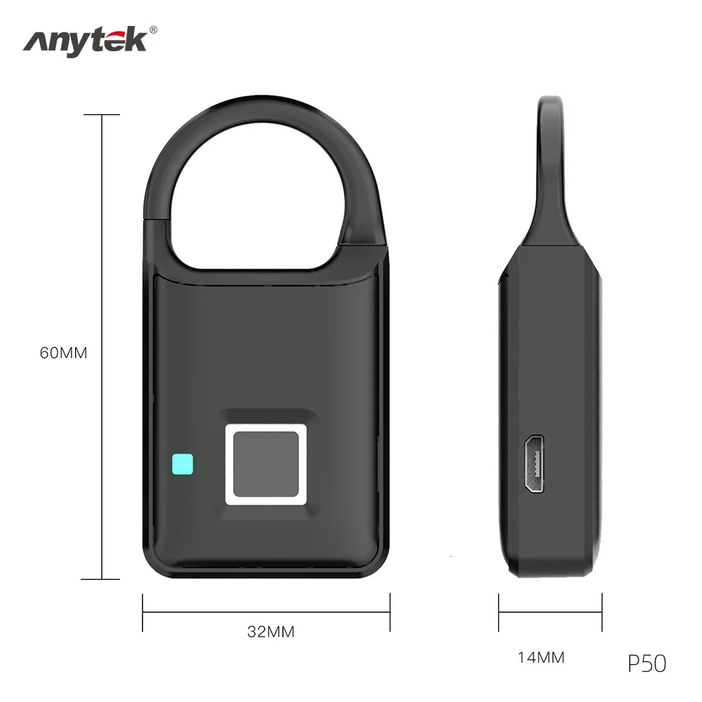 Безопасный багаж, замок с отпечатком пальца, без ключа, USB, для шкафа, электронная дверь, чемодан, Умный Замок для путешествий, безопасность, перезаряжаемый биометрический