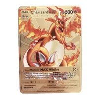 2021 Latest Pokemon Flash Metal Fire-breathing Dragon Gx Vmax V EX Metal Rare Card Pikachu Game Battle Collection Card 1