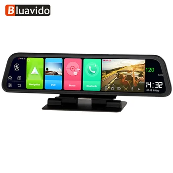 

Bluavido 12" IPS Car Mirror DVR GPS 2G RAM 4G LTE Android 8.1 Camera Video Recorder Navigation HD 1080P rearview mirror Dash Cam