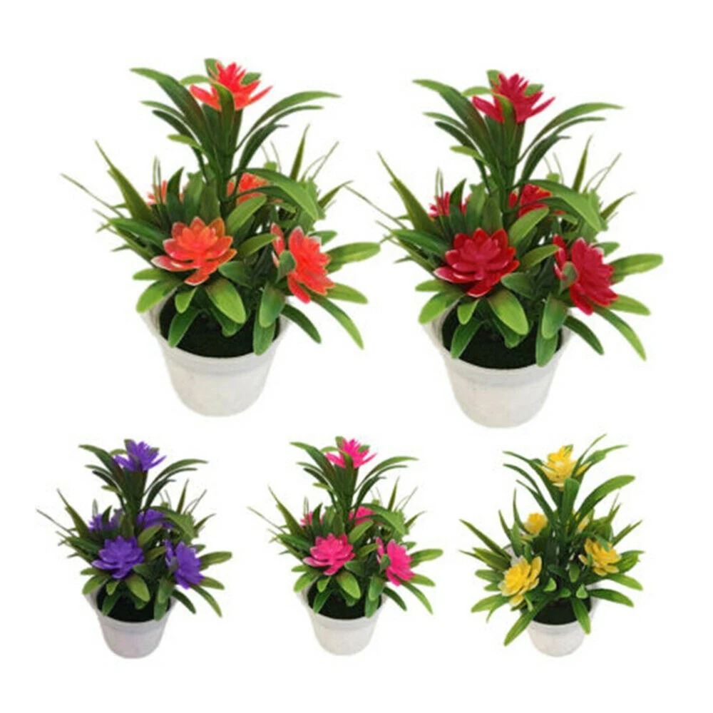 1pc Artificial Flowers Desk Decorative Bonsai Artificial Plants Garden Simulation Potted Plant For Home Decoration Hotel Garden
