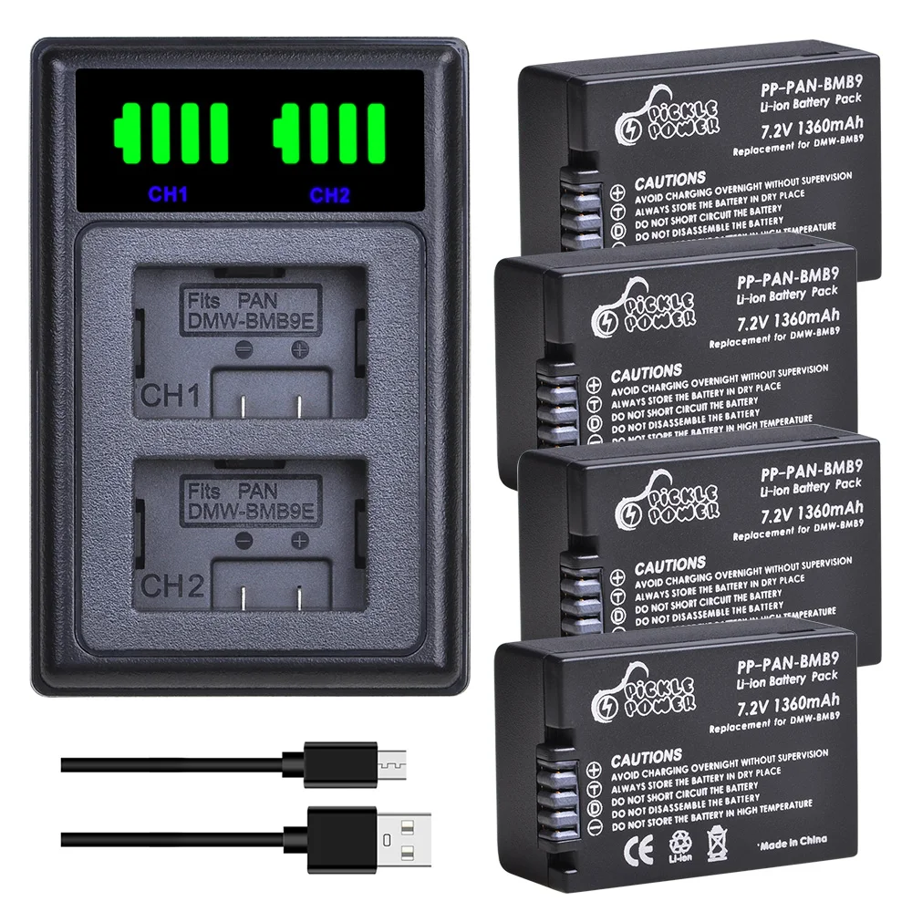 DSTE Ricambio Batteria per Panasonic DMW-BMB9 Lumix DMC-FZ40 DMC-FZ45 DMC-FZ47 DMC-FZ48 DMC-FZ60 DMC-FZ62 DMC-FZ70 DMC-FZ72 DMC-FZ100 DMC-FZ150 V-Lux2 V-Lux3