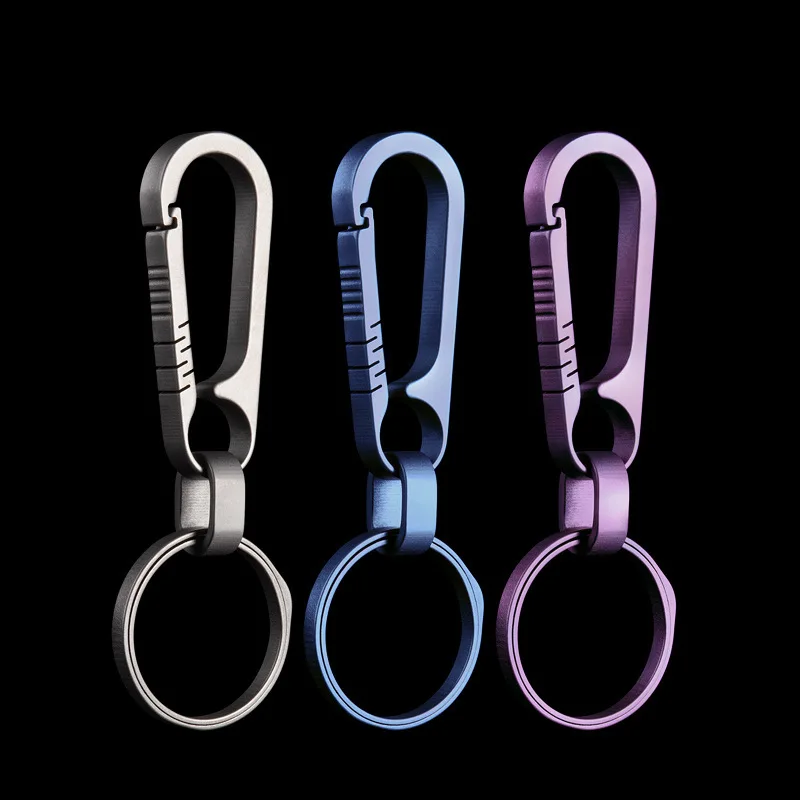 

Number 10 Pressing Elastic Titanium Alloy Keyboard Key Ring Men's Waist Hanging Backpack Fast Hanging Edc Tool