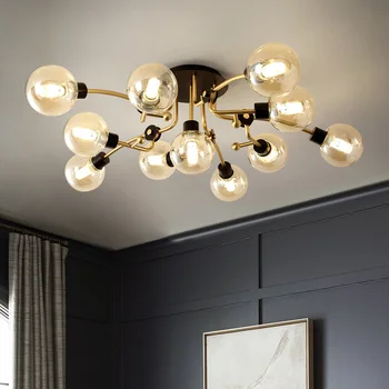 

Retro Loft Nordic Pipe Wrought Iron Ceiling Lights Ceiling Lamp for Living Room Bedroom Vintage Ceiling Lights lampara techo