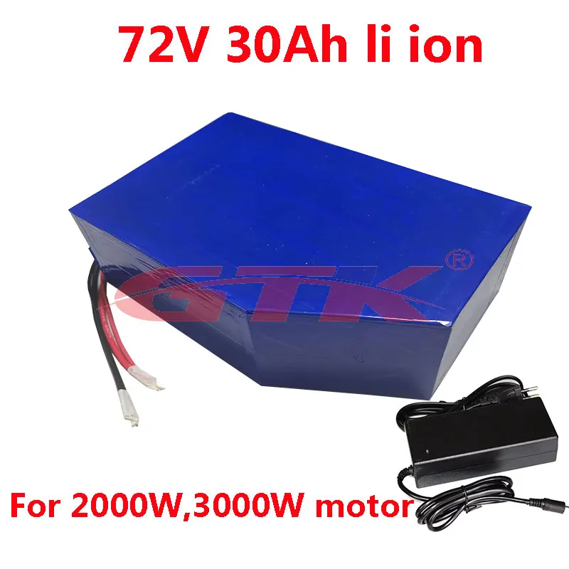 GTK Пентагон 72v 30Ah 3000w BMS 2000w литиевый 30ah литий ионный аккумулятор для велосипеда