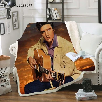 

NEW Elvis Presley 3D Printed Fleece Blanket for Beds Thick Quilt Fashion Bedspread Sherpa Throw Blanket Adults Kids 02