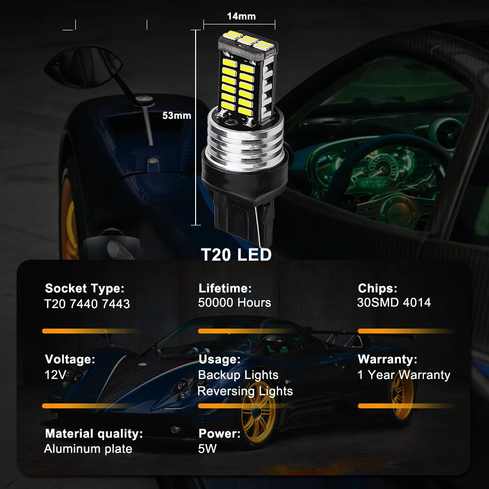 NLpearl  õ 극ũ, 2X ȣ , T20 7440 LED W21W Wy21W 7443 W21 5W LED 4014SMD 3157 LED P27 7W T25 3156 P27W 12V