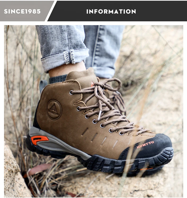 Водонепроницаемые походные ботинки из натуральной кожи; брендовые уличные Нескользящие мужские кроссовки; износостойкие мужские альпинистские ботинки на шнуровке