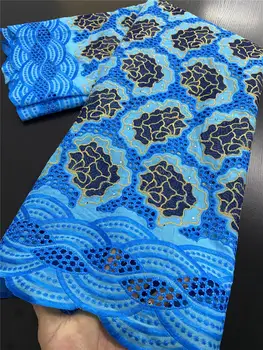 

African Dry Lace Fabric 2020 High Quality Lace Embroidery Nigerian Swiss Voile Lace Cotton Fabrics For Women Sewing YA3434B-7