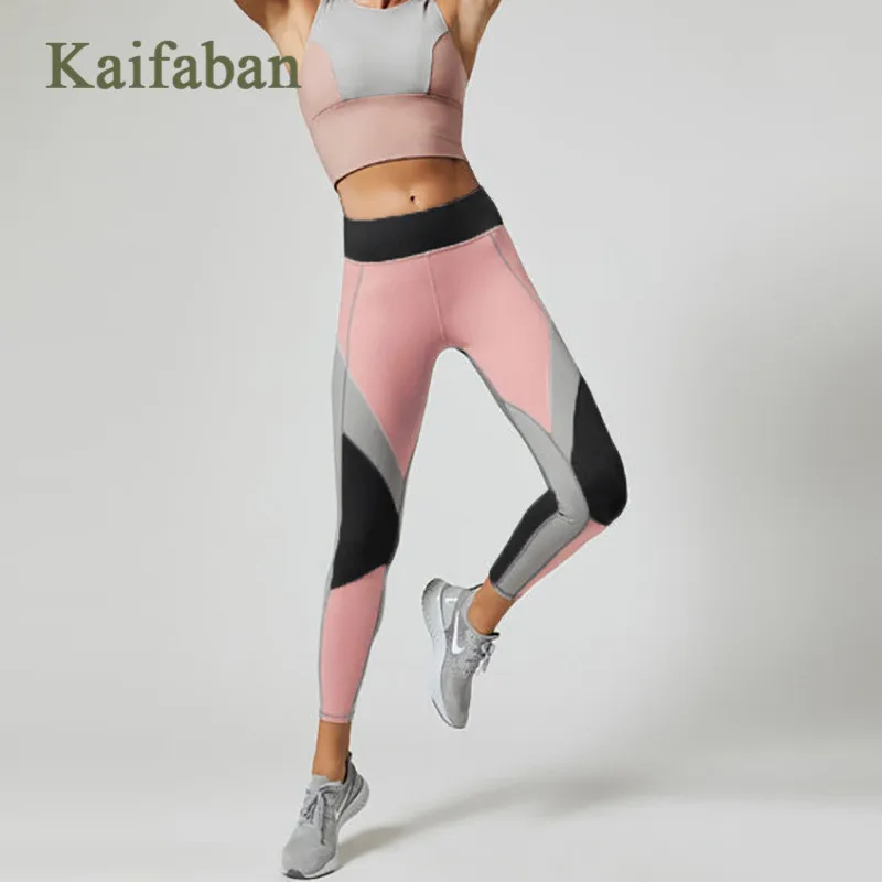 

Geometric Patchwork Yoga Pants Quick Dry Leggings Fitness Women Sexy Push Up Tight Run Gym Clothing Athletic Workout Sportswear