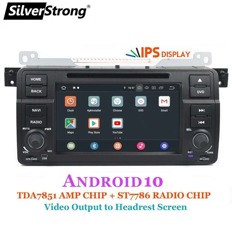 SilverStrong Android10 ips 1DIN E46 автомобильный DVD панель для BMW M3 Rover Авторадио Android 2 Гб 16 carplay|dvd