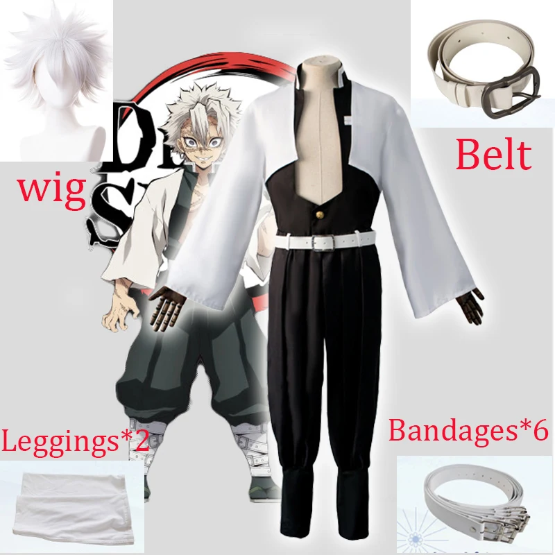 

Anime halloween Cosplay Costume Kimetsu no Yaiba Uzui Tengen Himejima Kyoumei Shinazugawa Sanemi Cosplay Costume Set and Wig