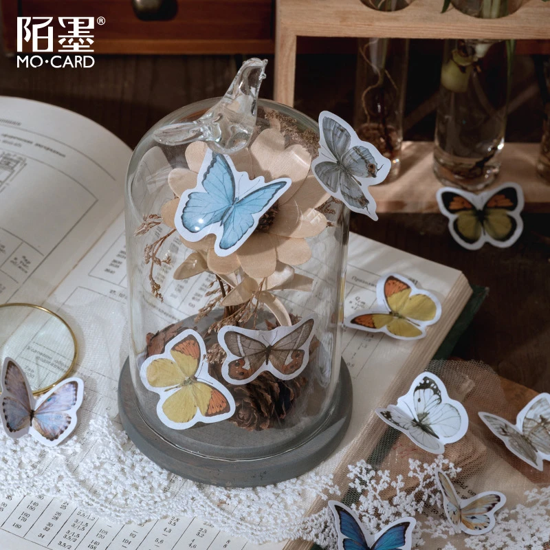 46pcs/pack Butterfly Story Mini Paper Sticker Decoration Diary Scrapbooking Label Sticker DIY Stationery