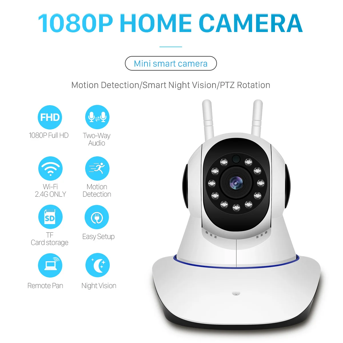 Besder 720P 1080P H.265 домашняя ip-камера безопасности двойная антенна WiFi камера Аудио запись 360 градусов детский монитор HD мини ip-камера