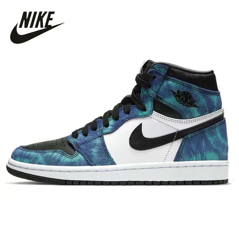 Новинка 2020 оригинальная женская обувь Nike Air Jordan 1 High OG tie dye баскетбольные