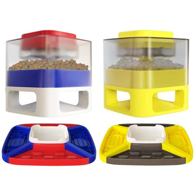 Dog Food Dispenser Container Toy with Button Dog Food Feeder Treat