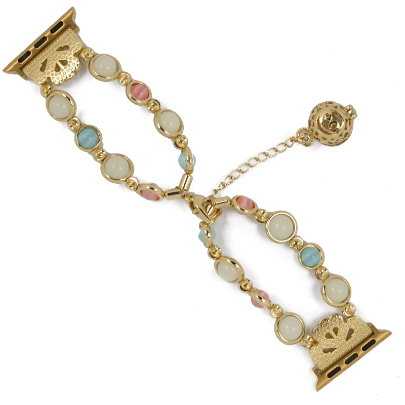 

Suitable for Apple Watch Strap, luminous personality, agate watch with watch metal strap