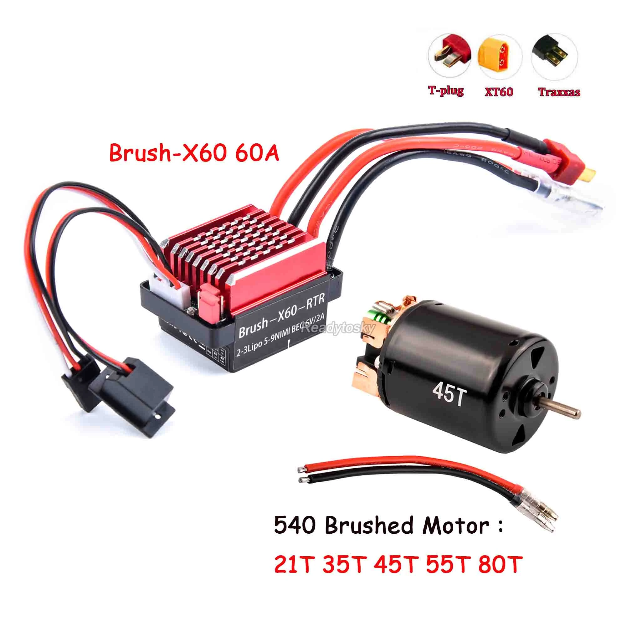 60a Brushed Esc + 540 Brush Motor 21t 
