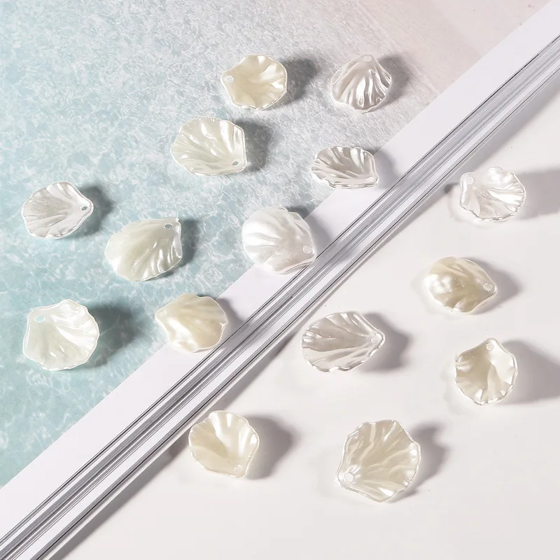 

New ABS Imitation Pearl Charm Pendant Shell Conch Peony Flower Petals Shaped Accessories for DIY Hairpin Earring Jewelry Making