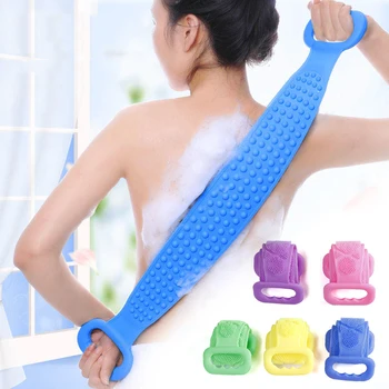 

Silicone Gel Scrub Bath Brush Strip Massage Back Rubs Bathing Tape Long Back Rubbing Sided Silicone Scrub Body Skin Bath Clean