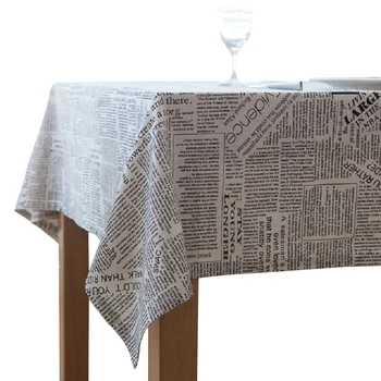 

Retro Newspapers Pattern Decorative Table Cloth Cotton Linen Tablecloth Dining Table Cover For Kitchen Home Decor