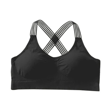 

Women Solid Tube Tops Lace Double Shoulder Strap Bra Cross Beauty Back Tube Top Gathered Wrapped Chest Sports Underwear