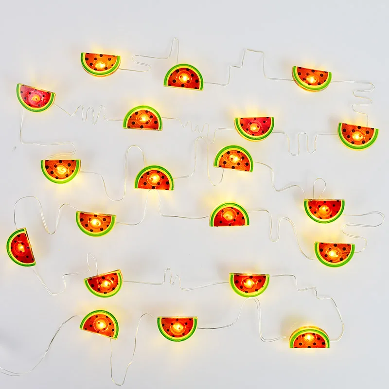 20LED 2M Flamingo String Lights Pineapple Unicorn Watermelon Shape LED Lamp Garland For Hawaii Wedding Birthday Party Home Decor