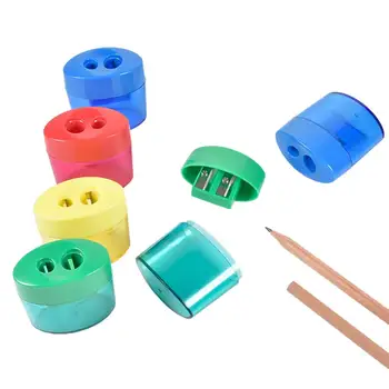 

Double Hole Pencil Sharpener With Trash Can Sharpener, Plastic Roll Manual Pencil Sharpener, Learning Office Stationery