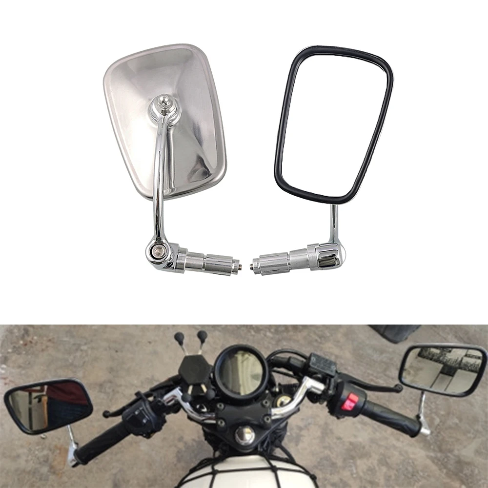 Motorcycle Chrome Aluminum 7/8" 22mm Handle Bar End Side Rear View Mirrors Offroad Universal Cafe Racer Scooter Bike | Автомобили и