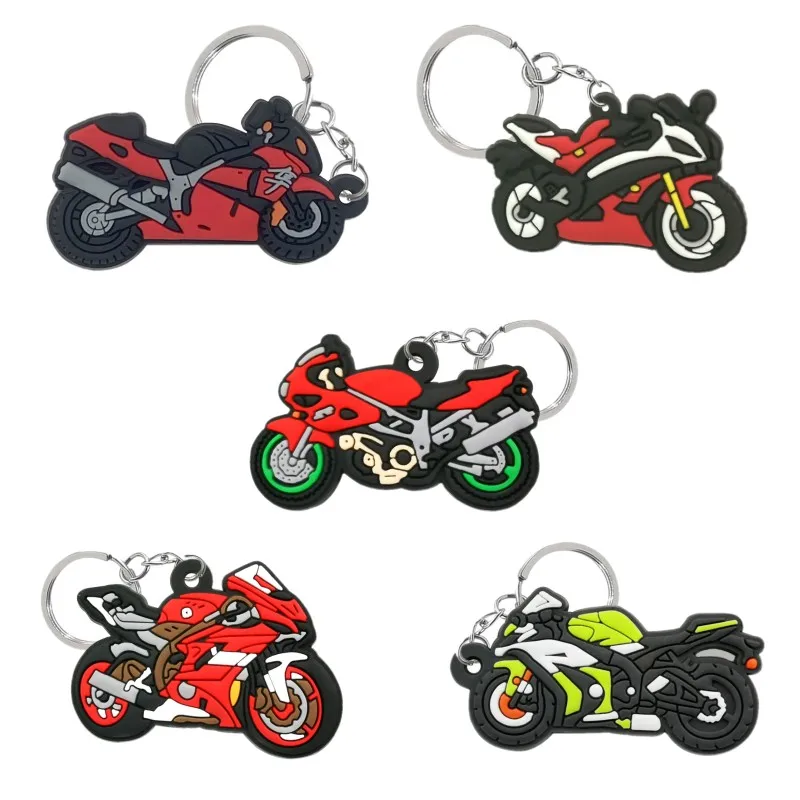 1pcs PVC Keychain Motorcycle Key Ring Key Chain Kids Gift Bike Keys Decoration 