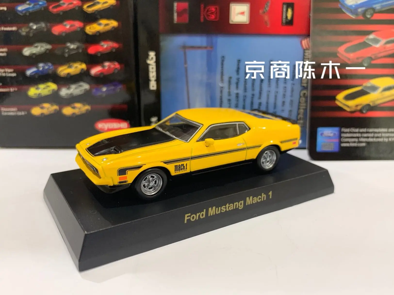 1-64-kyosho-ford-mustang-mach-1-lm-f1-racing-collection-of-die-cast-alloy-car-decoration-model-toys