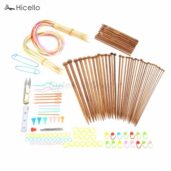 

140pcs Knitting tool set Crochet hook Circular Needles Ruler Scissors Clip Curved Needle Cap Stitch Marker Ring Sewing Hicello