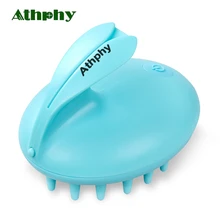 Athphy массаж головы Кролик Силиконовый Шампунь щетка для мытья волос электрический шампунь головы массажер щетка для душа горячая распродажа