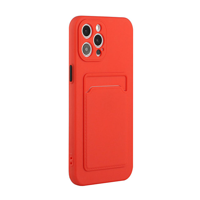 Card holder Case For iPhone 13 12 11 Pro Max X XS 7 8 Plus Mobile Phone Cover Silicone Black Red Pink Women Men Shell