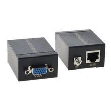 Transmissor vga para rj45 1 par, receptor repetidor por cat5e/6 até 60m vga utp para projetor de computador e laptop