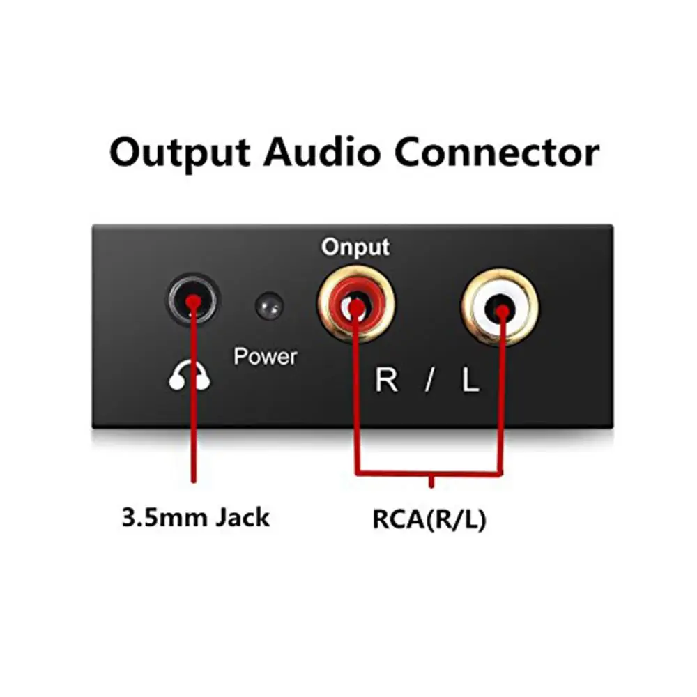 Коаксиальный оптоволоконный Toslink цифровой аналоговый L/R RCA Джек аудио конвертер 3,5 ММ Оптический правый левый канал для HDTV