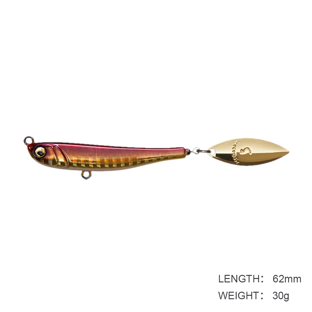 Jig Bait Winter Fishing with Spinner Spoon Fishing Lures 62mm 30g Jigs Trout Winter Fishing Hard Baits Tackle Pesca Makippa 30G