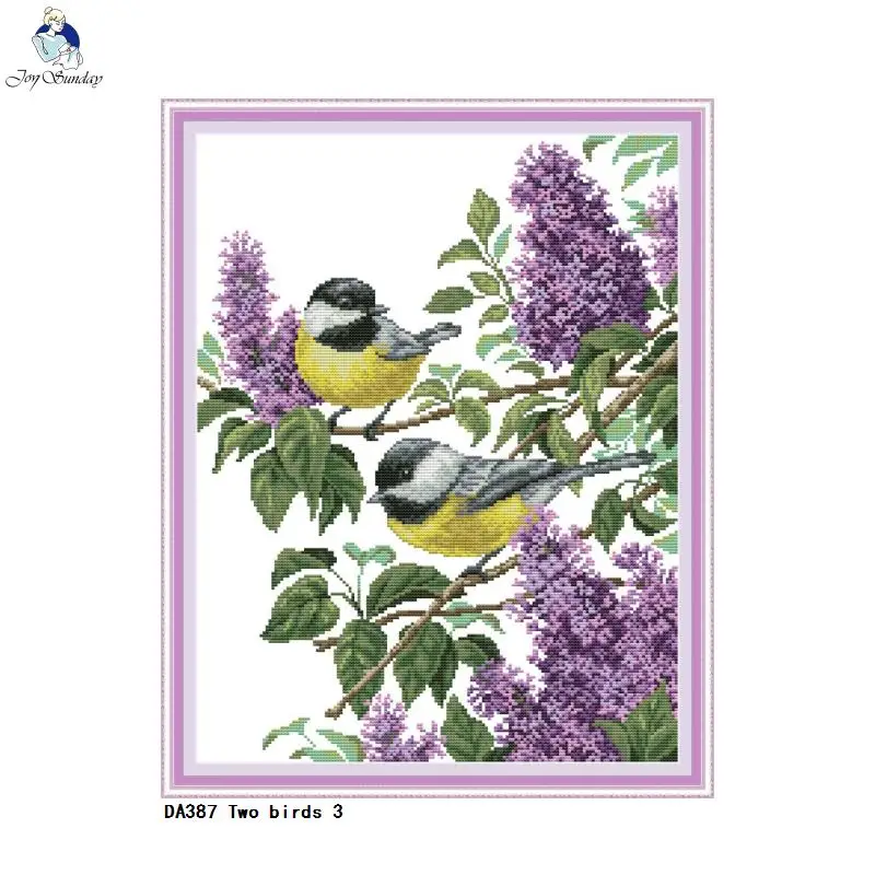 Two Birds Cross Stitch Patterns 11CT Printed Fabric 14CT Canvas DMC Counted Chinese Cross-stitch Embroidery Thread Sets